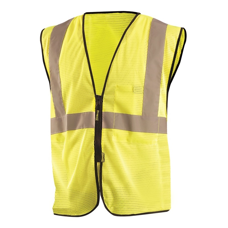 High visibility Value Mesh Standard Zipper Safety Vest Yellow